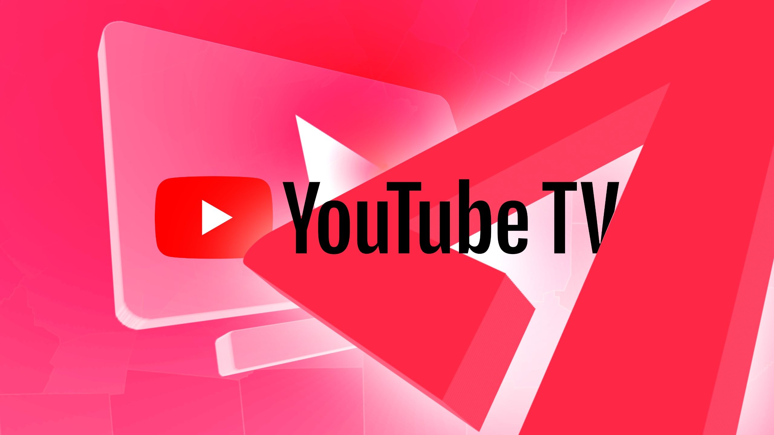 YouTube TV logo on a red background