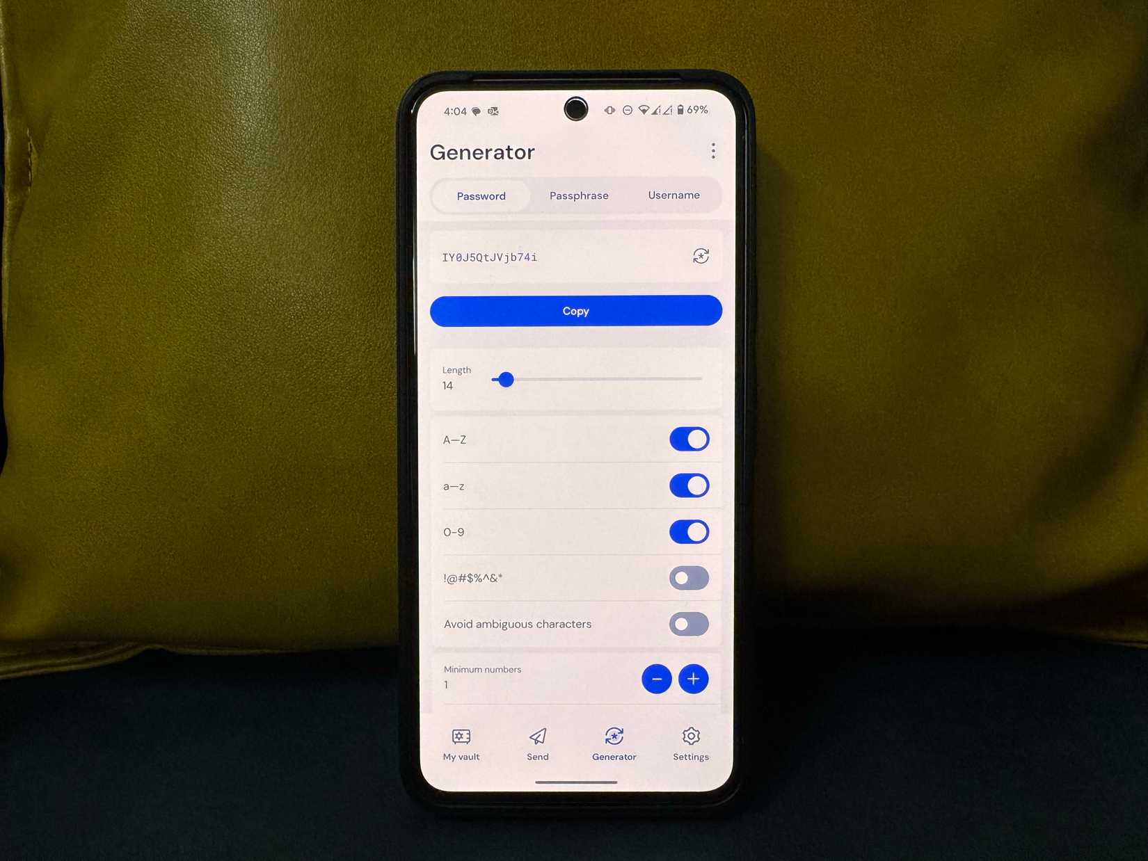 Gerador de senha Bitwarden