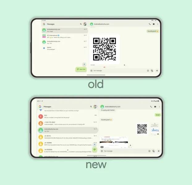 Google Messages is finally fixing its awkward landscape layout