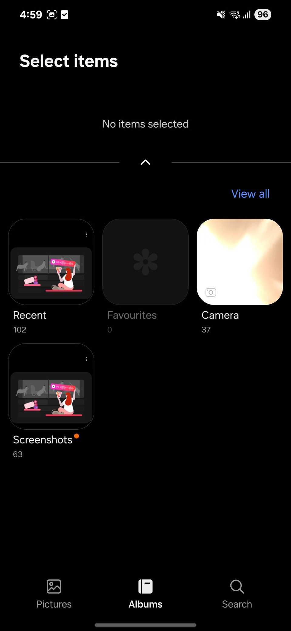 Choose photos or videos from albums to start a new project
