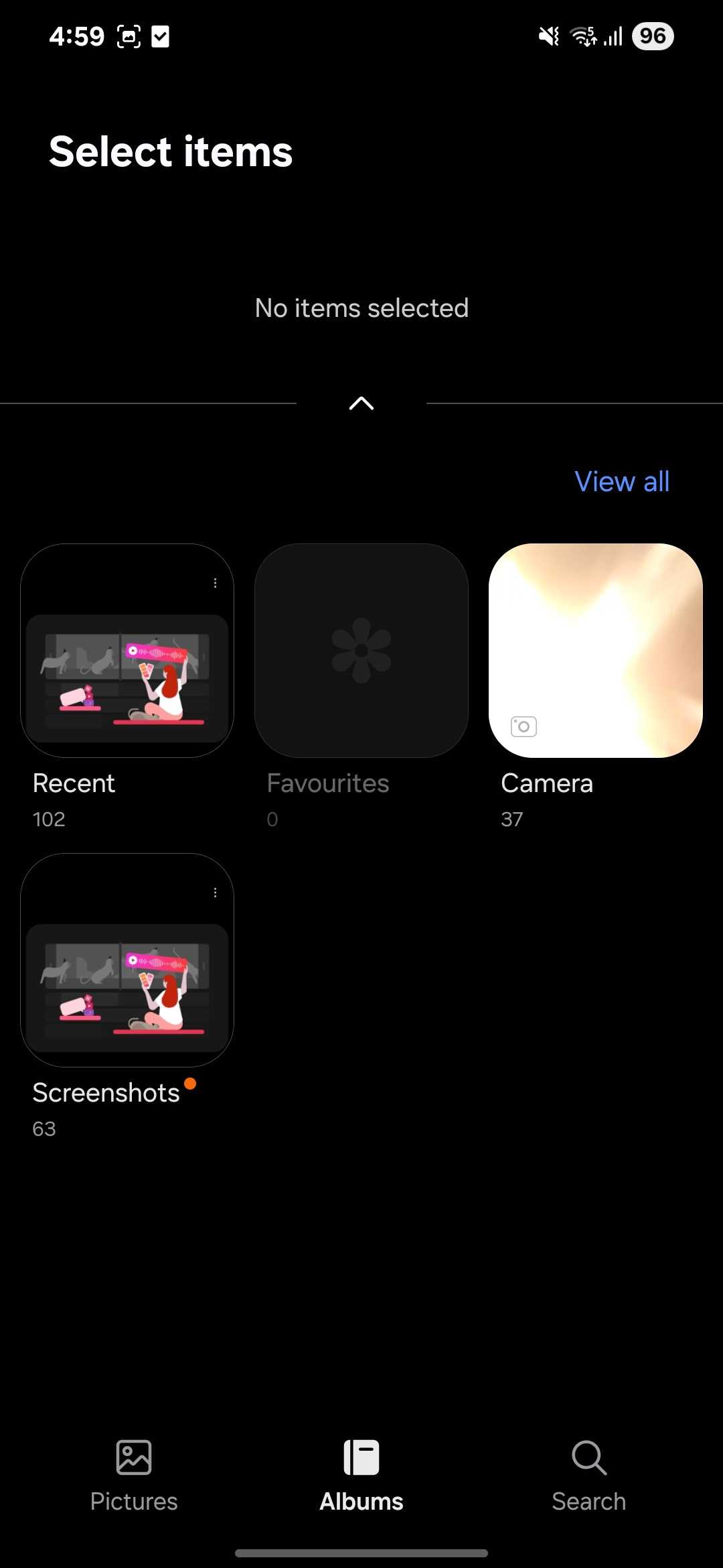 Choose photos or videos from albums to start a new project