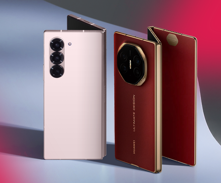 A Galaxy Z Fold 6 next to a Huawei Mate XT trifold