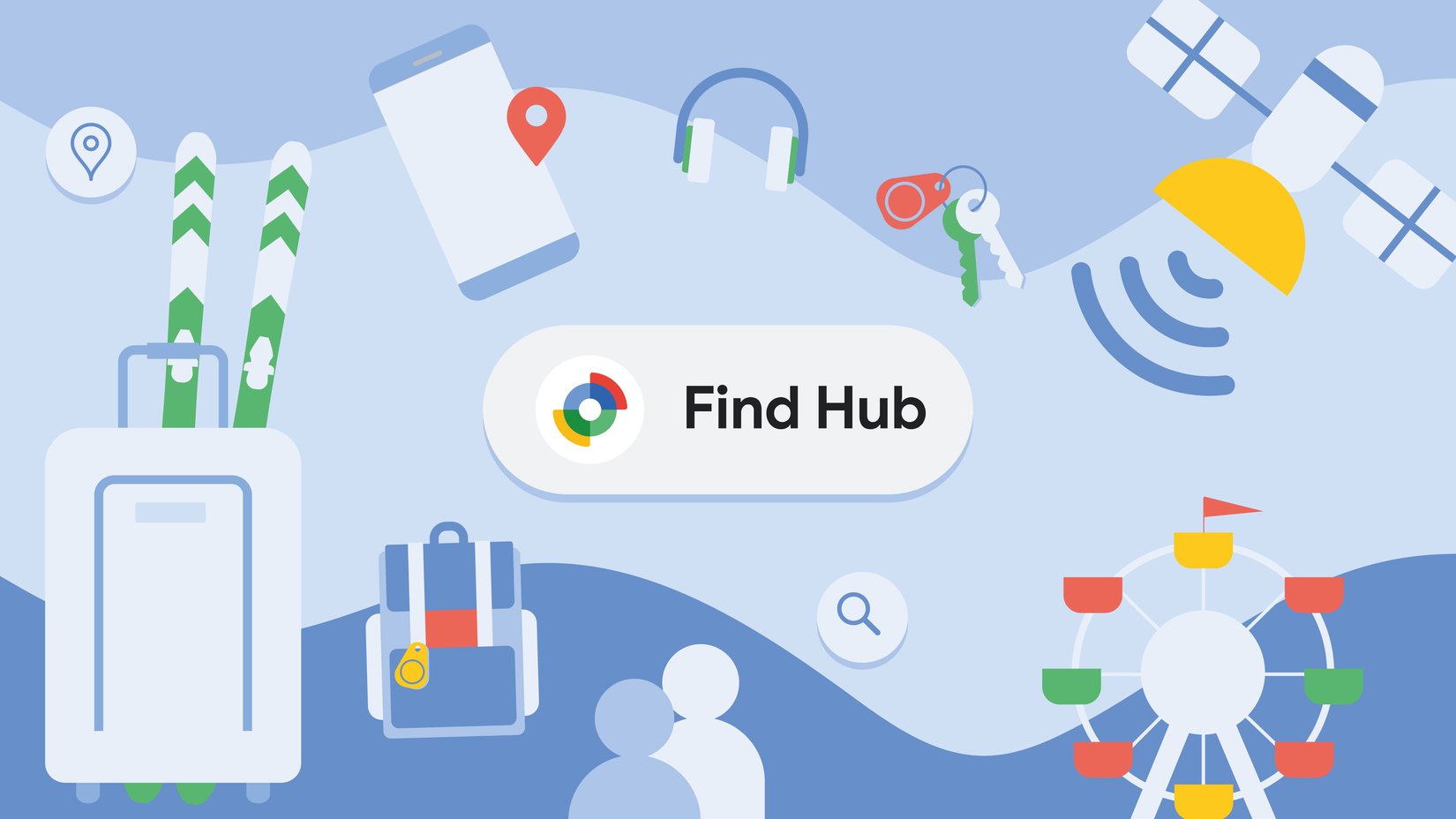 Uma imagem de banner genérica para Google Find My Device agora renomeada como Find Hub