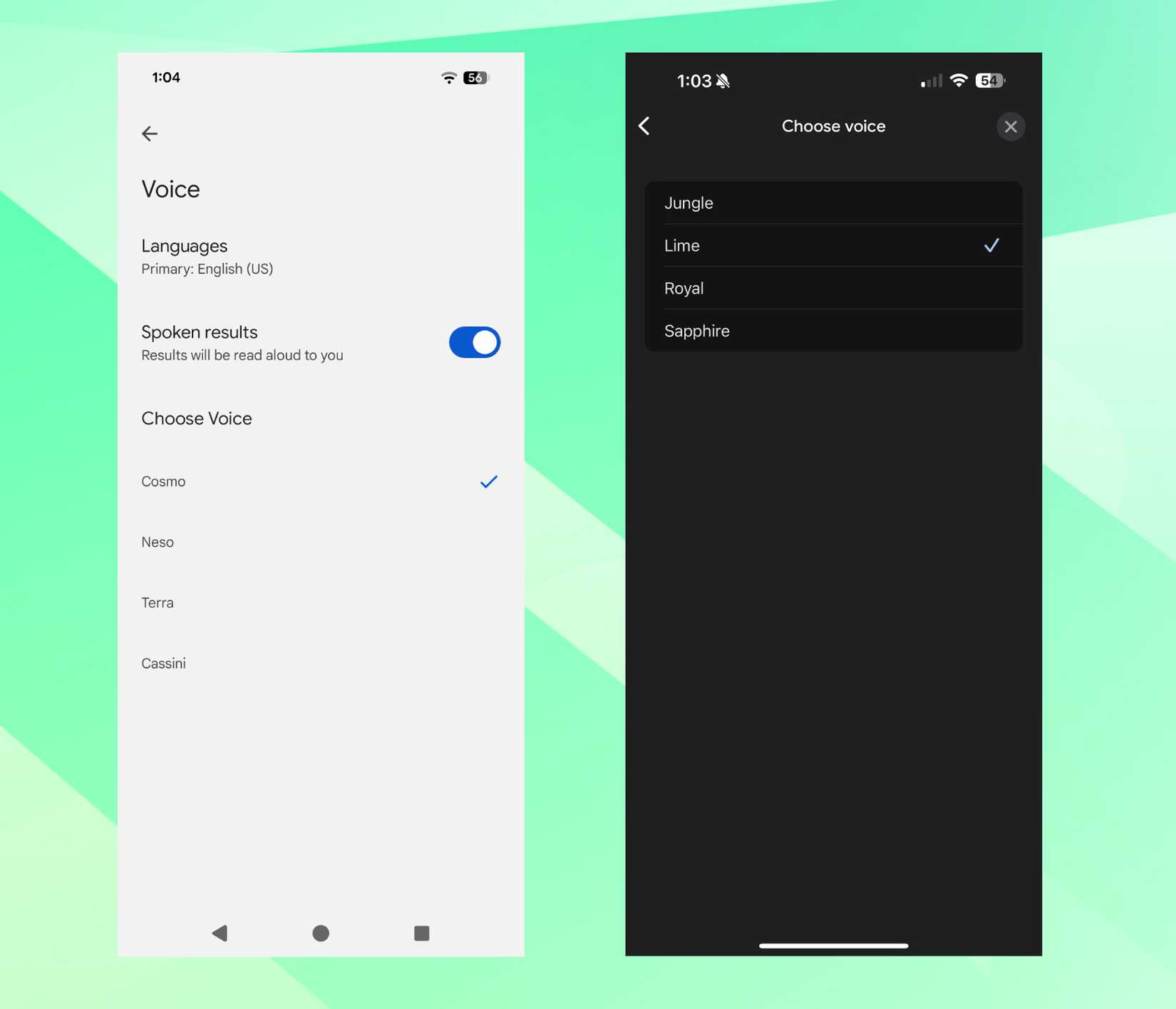 Google gets three new voices for spoken search results