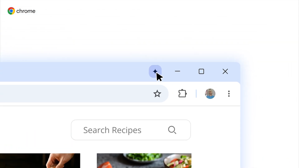 A Gemini logo inside of Chrome