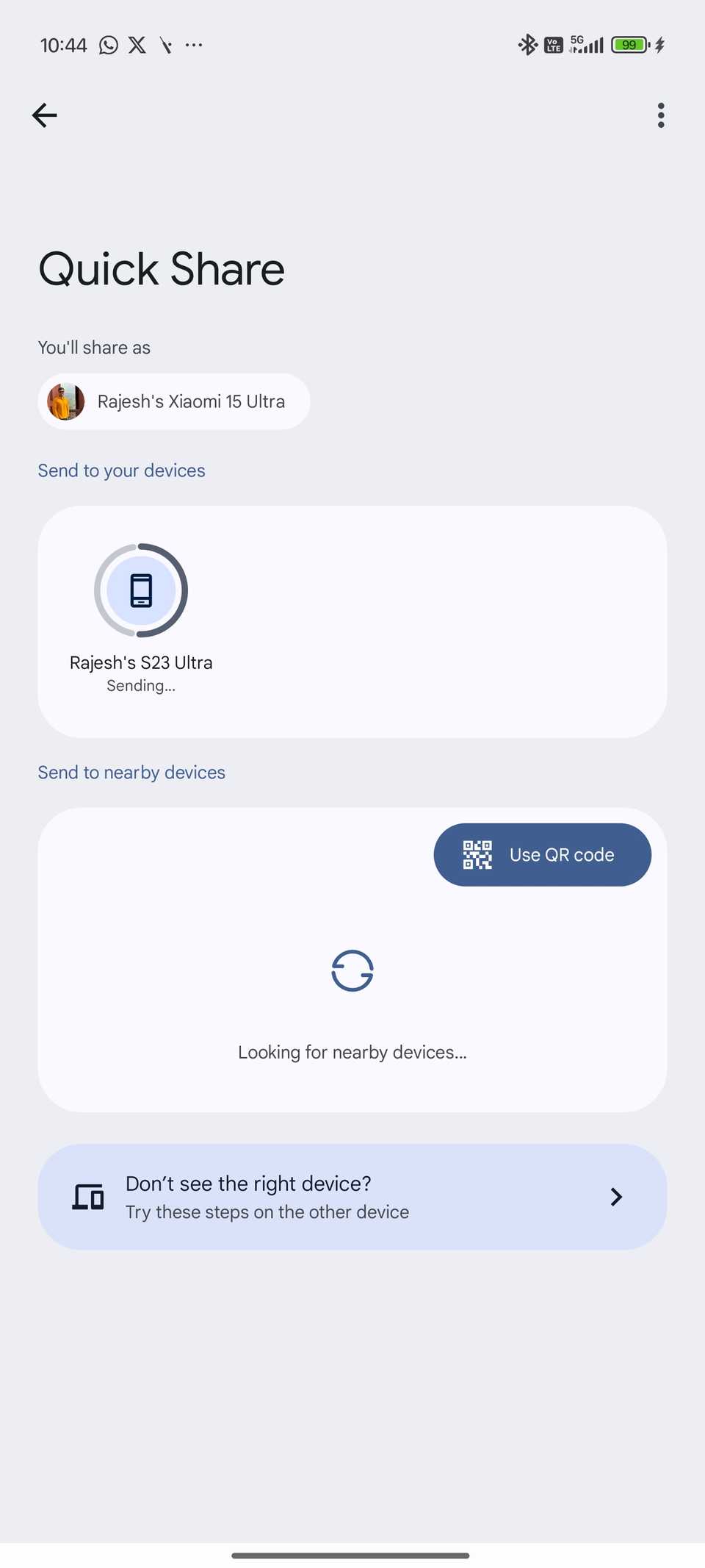 Quick Share for Android now keeps file transfers going over mobile data