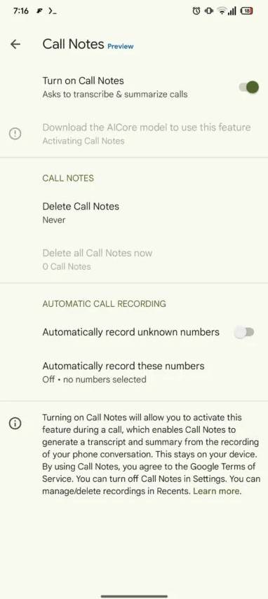 Google Phone's Call Notes are getting smarter about storage