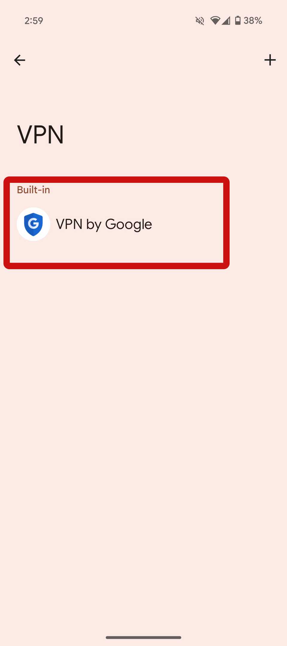 uno screenshot delle impostazioni VPN di Pixel 9a con VPN contrassegnata da Google