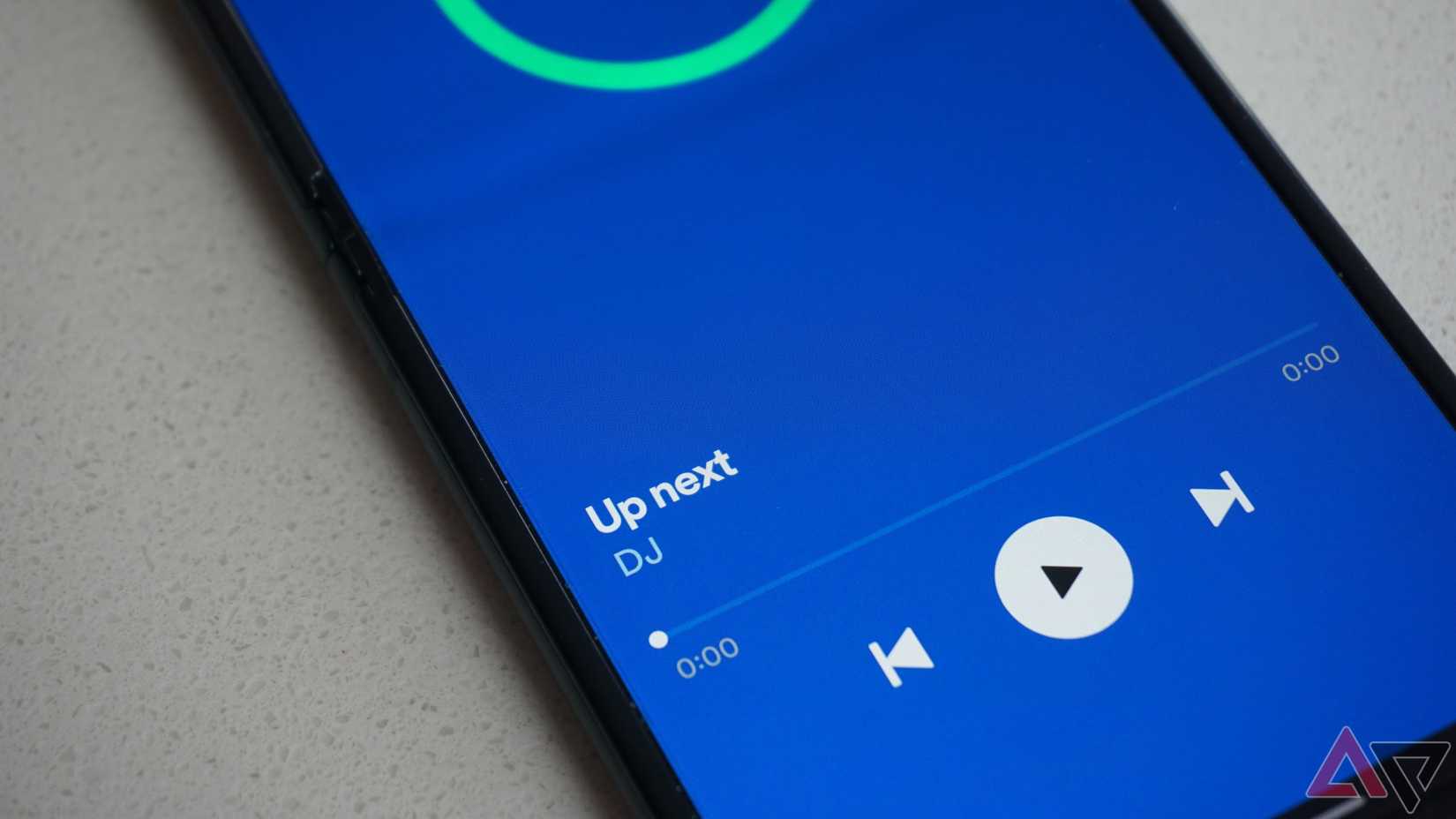 The Spotify app showing the AI DJ main view.