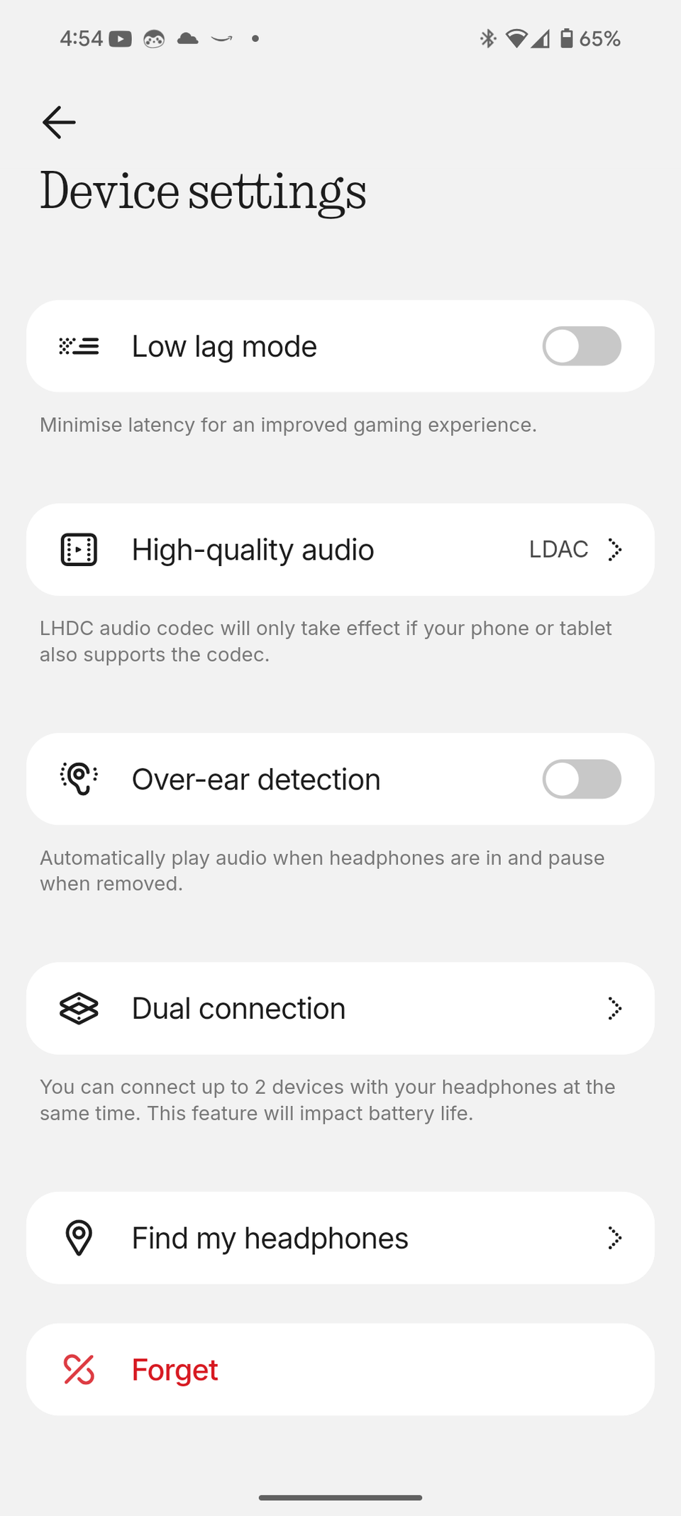Nothing headphone (1) application setting