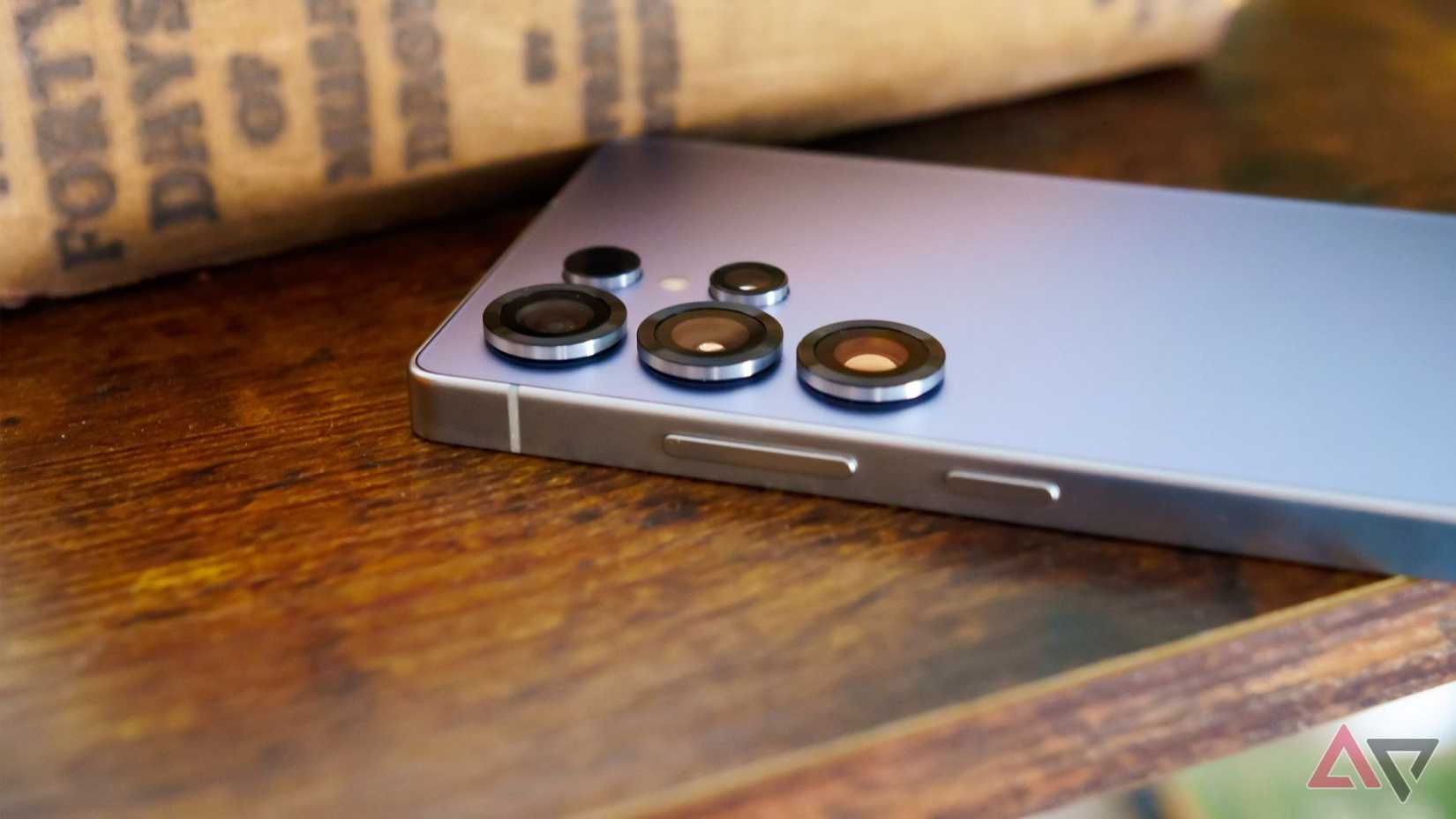 Samsung Galaxy S25 Ultra laying face down on a desk