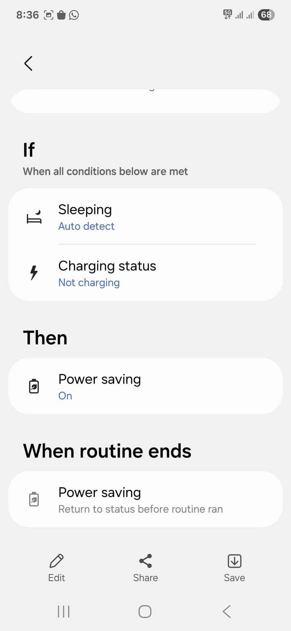 sleep routine condition
