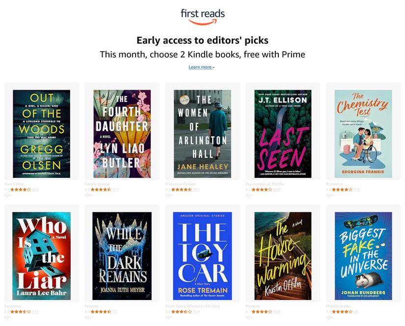 Amazon First Reads Program Snag two free Kindle e-books this month through Amazon's First Reads ...