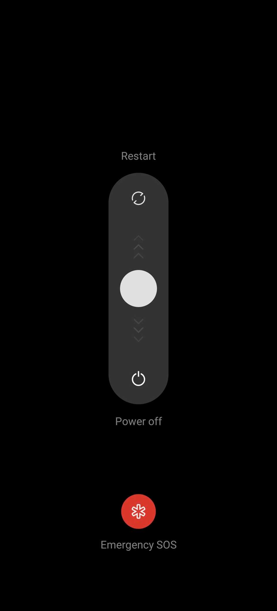 The Power menu on a OnePlus 12R device with a slider