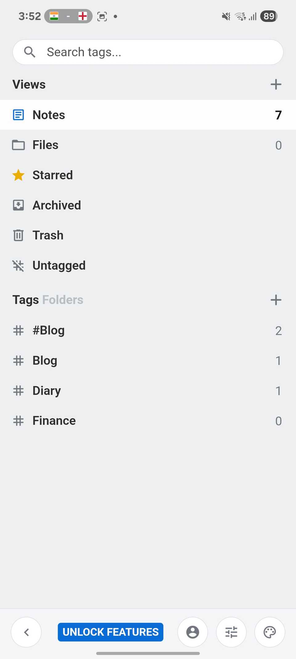 Tag di note standard