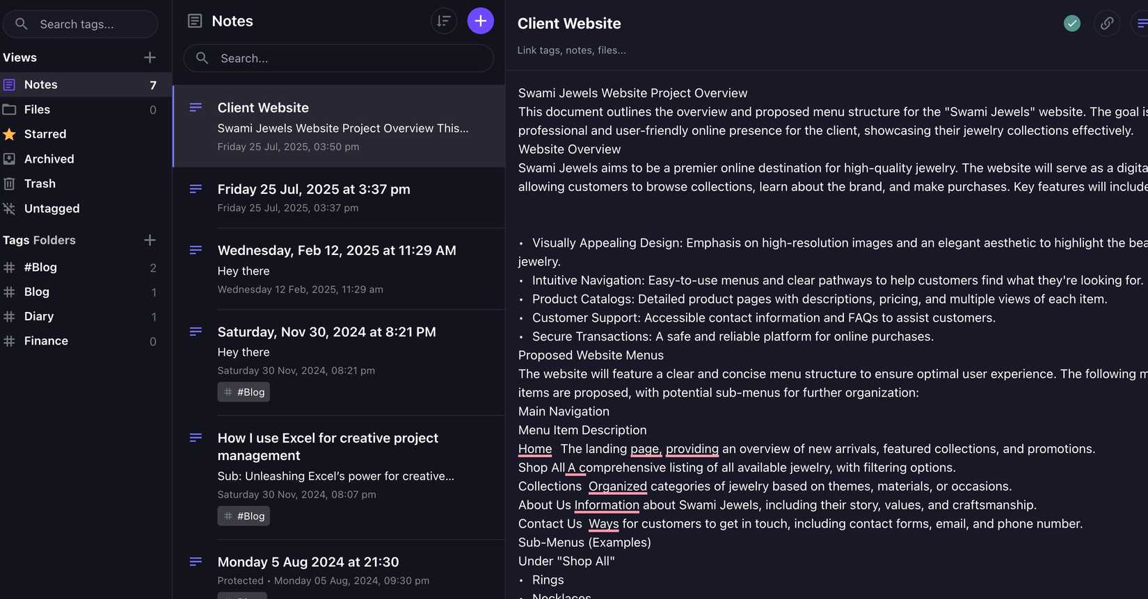 Desktop di note standard