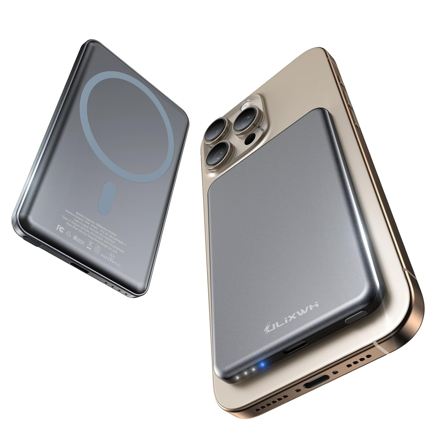 Charging on the go is easy with this ultra-slim MagSafe power bank