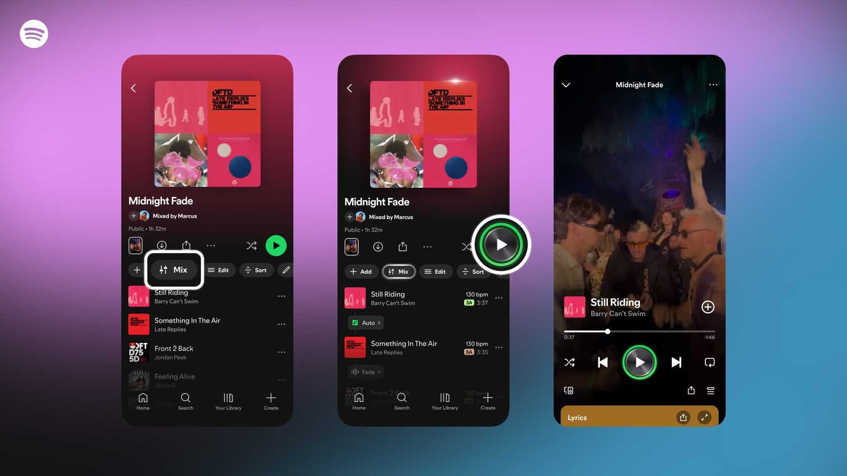 Spotify is rolling out a seamless song mixing feature for Premium users