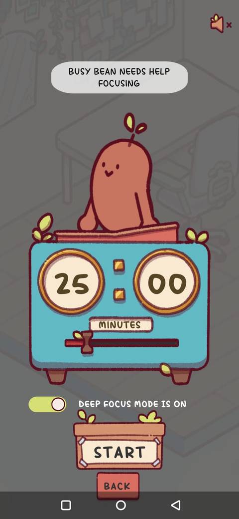 Screenshot dell'app Focus Friend che mostra la modalità Deep Focus