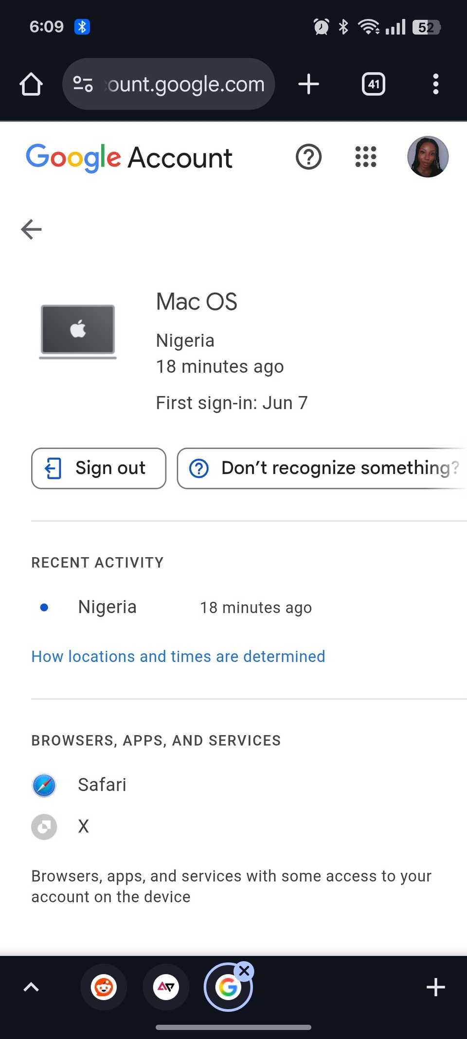 Mac OS设备上的信息已签署了该帐户和Google上的应用程序