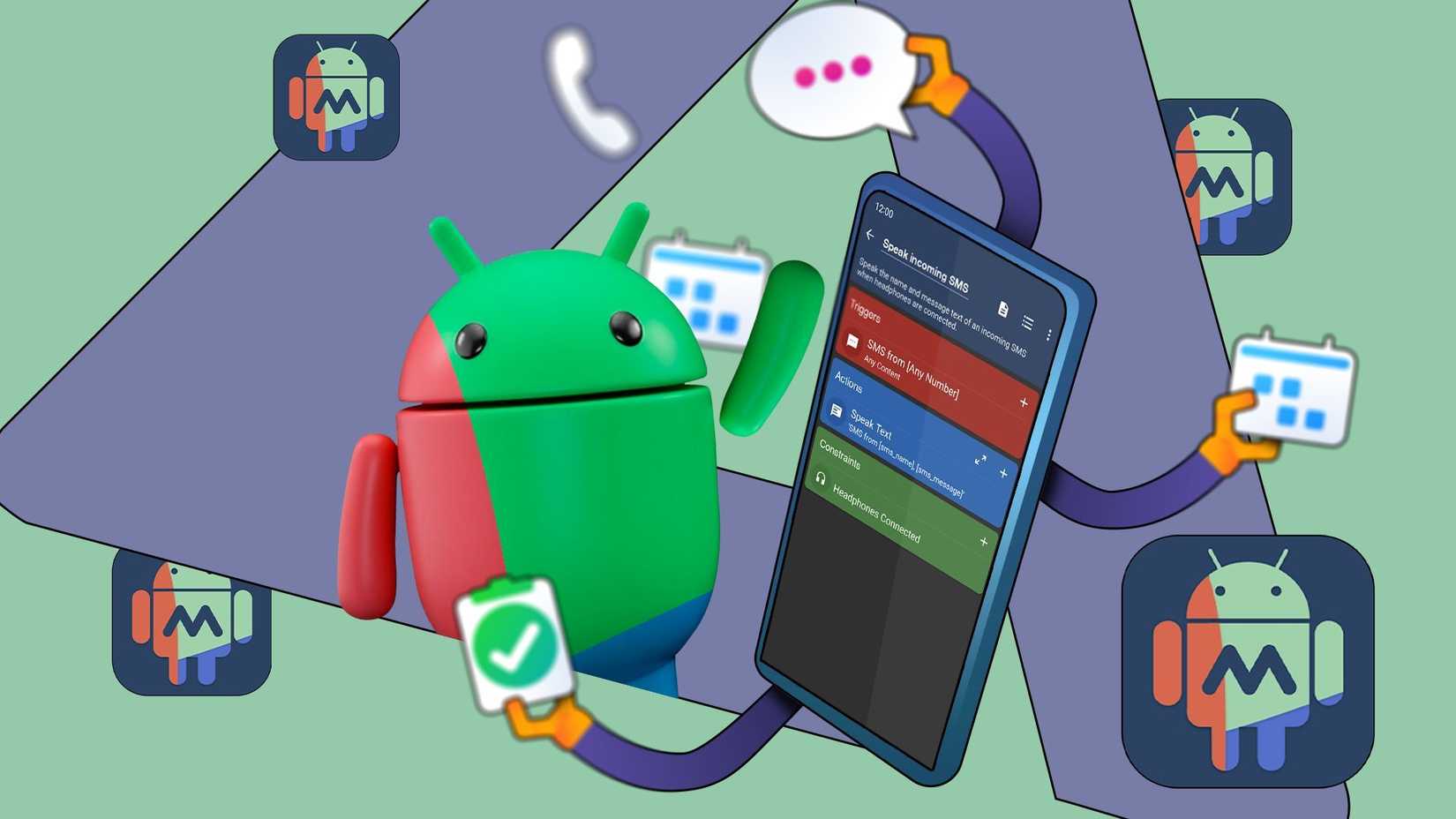 Tarefas de automação MacDroid em um smartphone