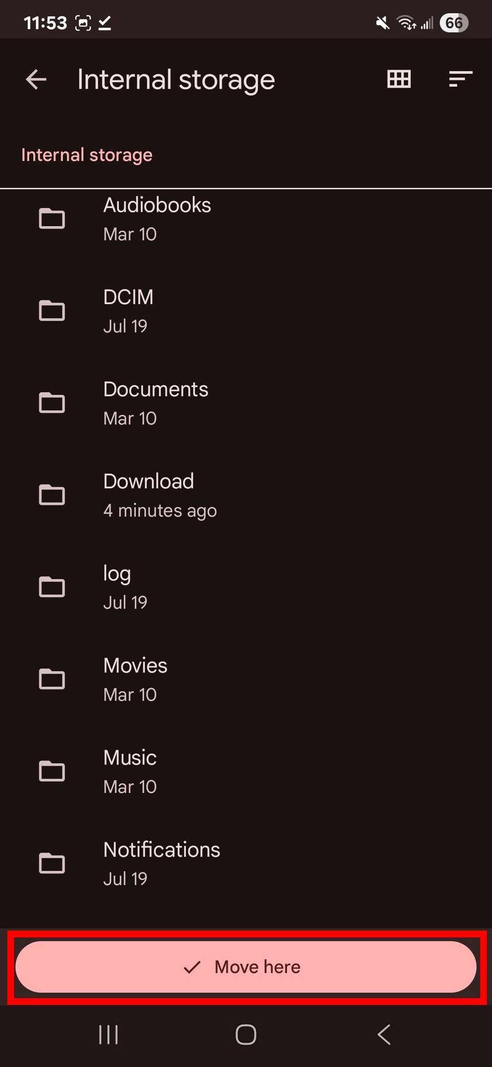 Evidenziazione del contorno del rettangolo rosso Sposta qui nella memoria interna