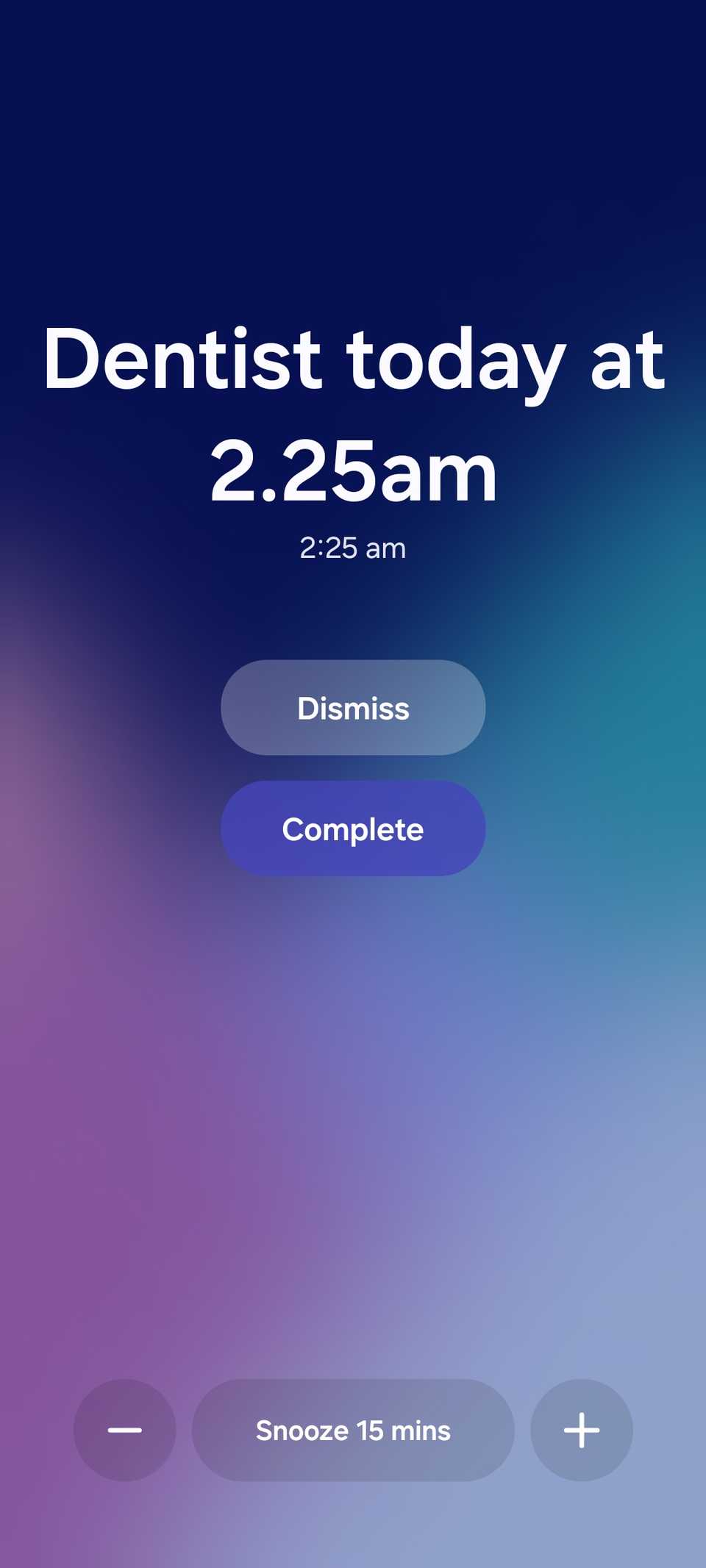 Samsung Reminders alert
