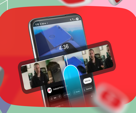 Smartphone mostrando o recurso de busca precisa do YouTube com visualizações quadro a quadro enquanto arrasta a barra de progresso.