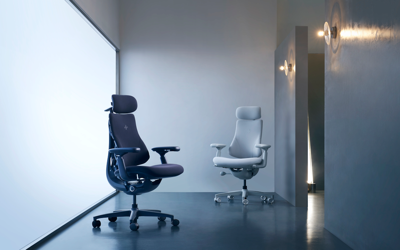 A black and white version of the LiberNovo Omni side by side