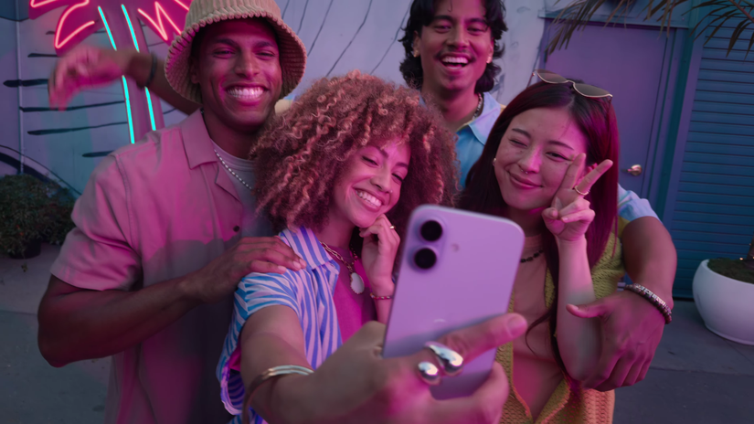 Apple iPhone 17 used to take a group selfie