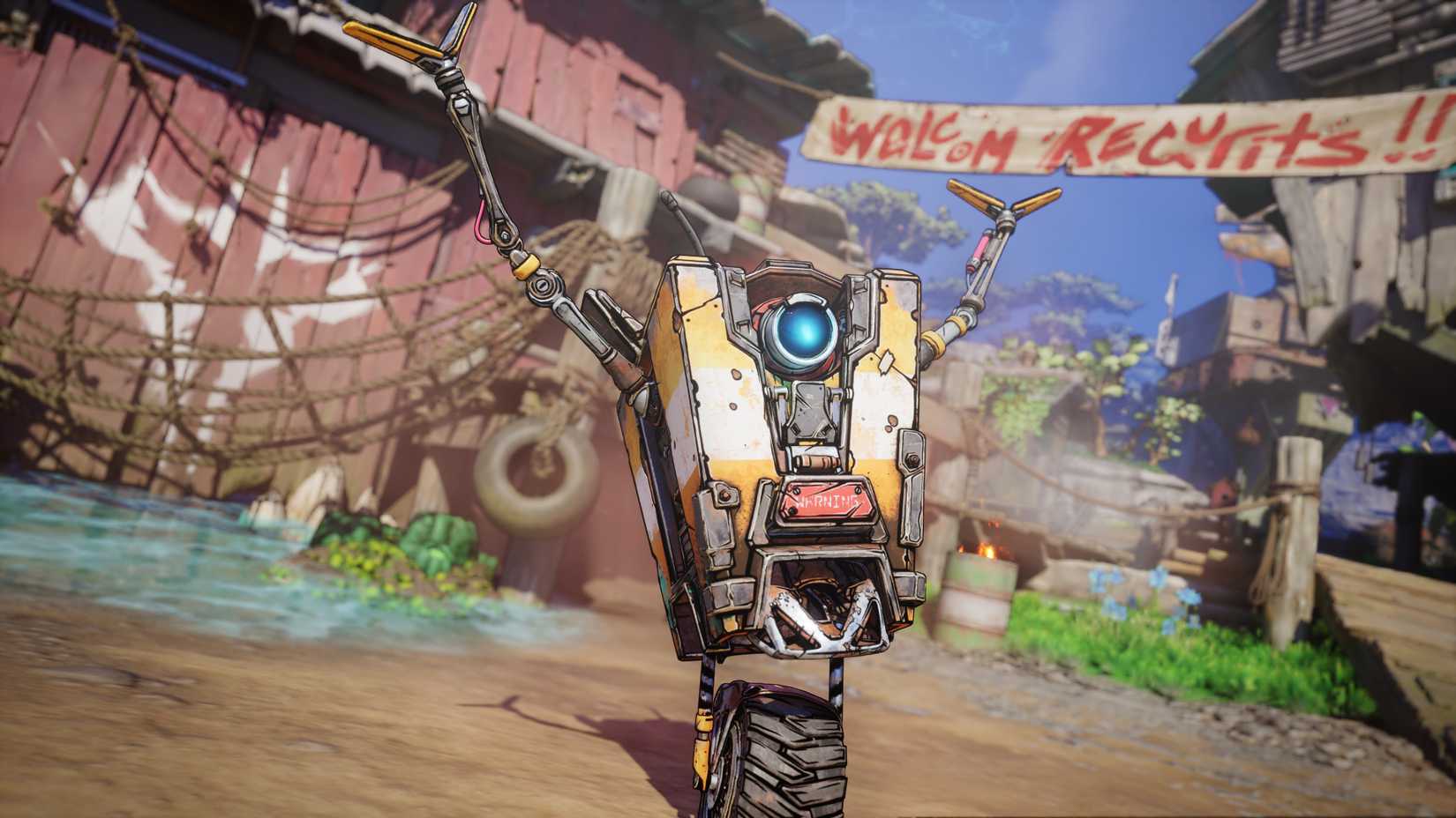 Claptrap celebrates the player's arrival in Borderlands 4