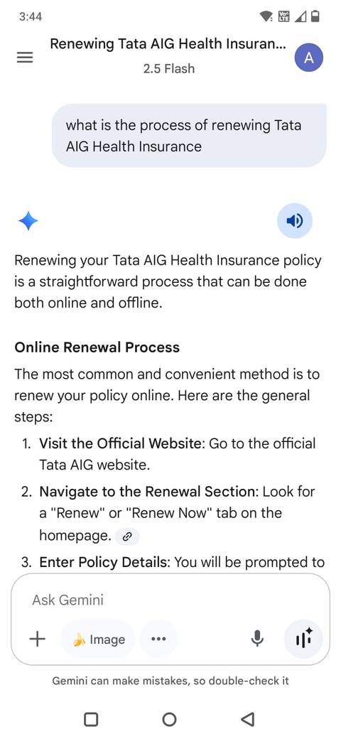 Screenshot showing how to use Gemini for research