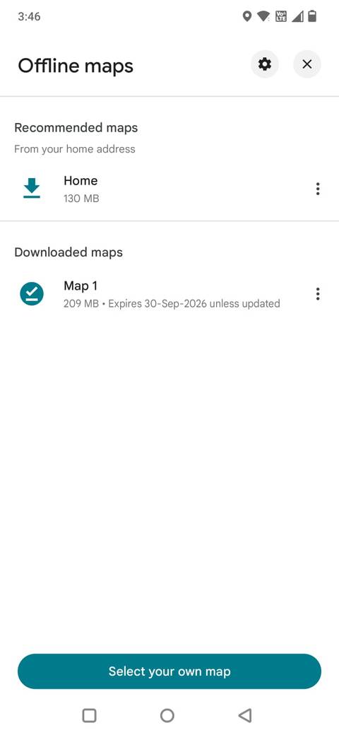 Screenshot showing how to download an offline map in Google Maps