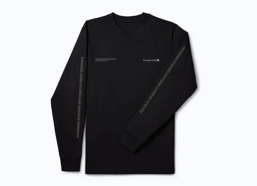 An image highlighting the Pixel 10 long sleeve tee.