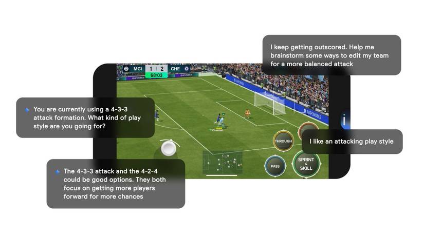 Google's Play Games Sidekick using Gemini Live.