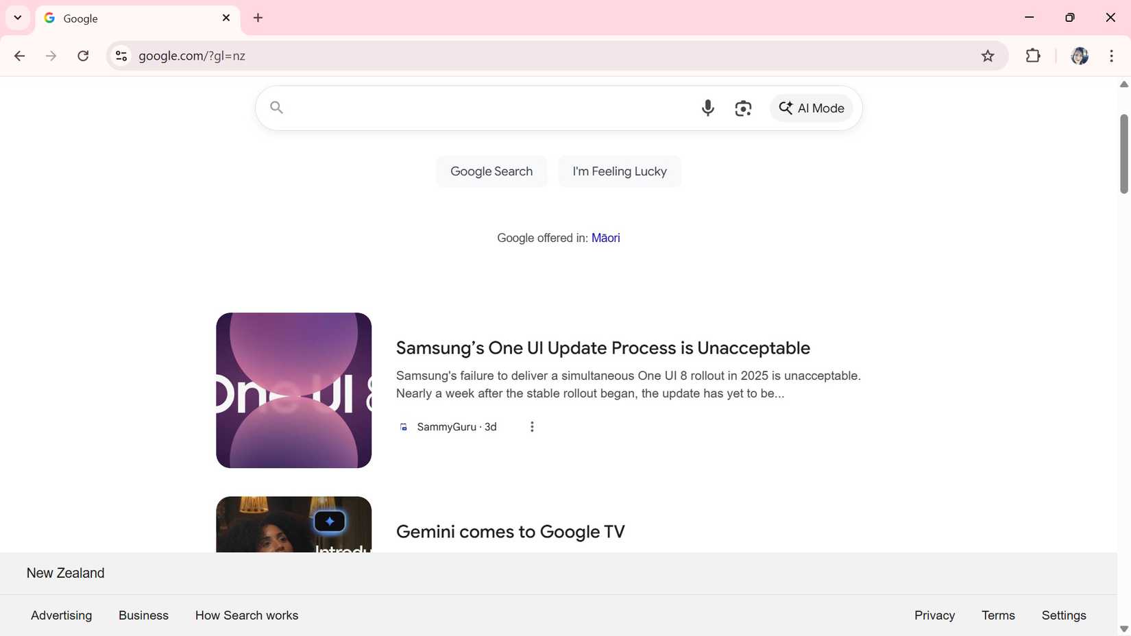 An overview of showing what Google Discover looks like in Google Search on desktop web browser
