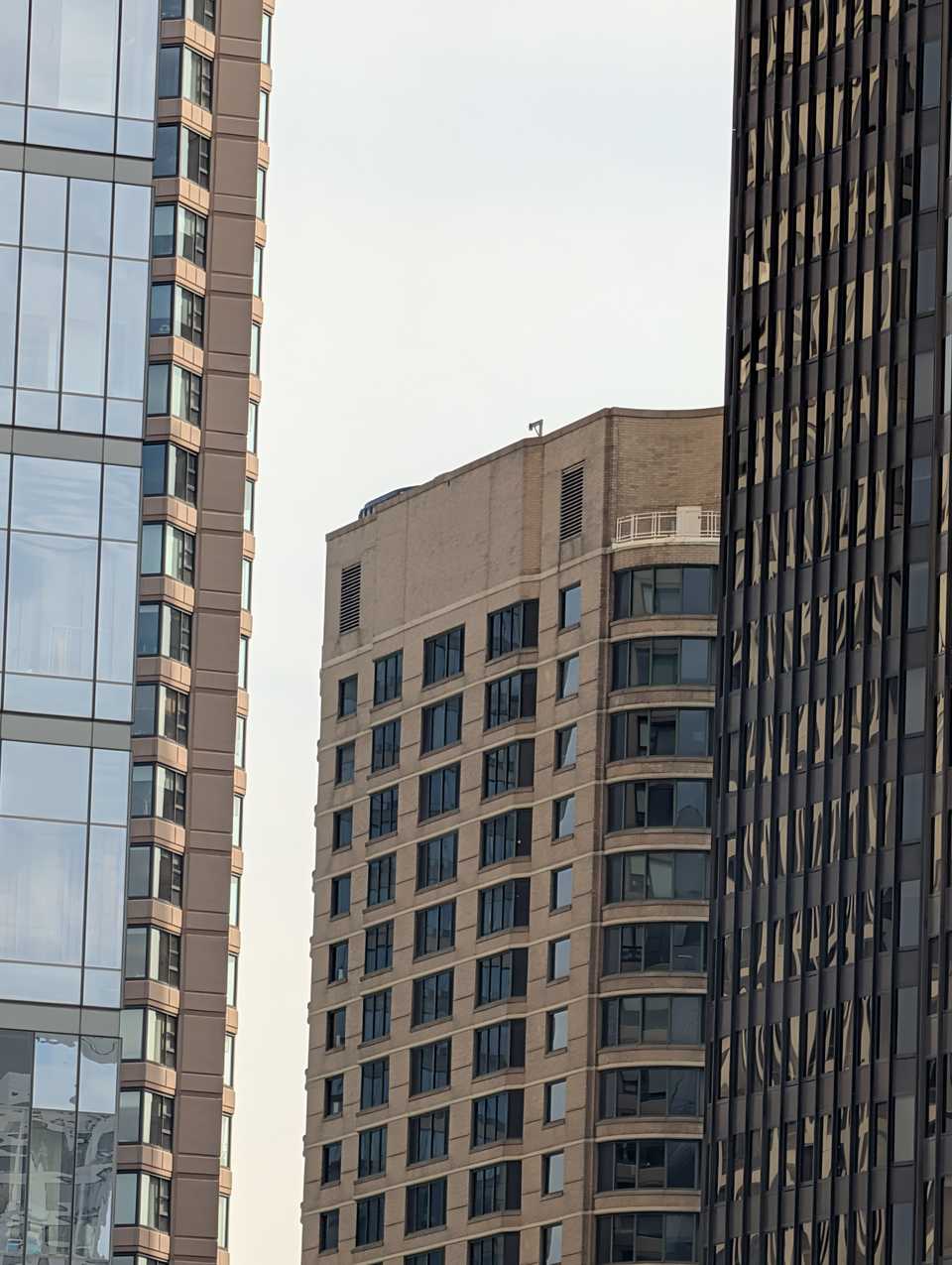 A photo of a building in downtown Chicago with the Pixel 10 Pro at 10x zoom.