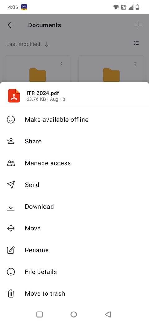 Proton Drive Mobile App é a captura de tela mostrada na opção Make Offline