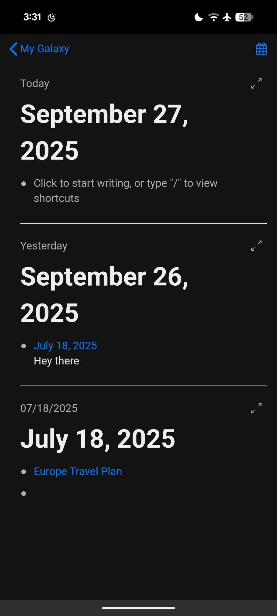 Hypernotes daily notes