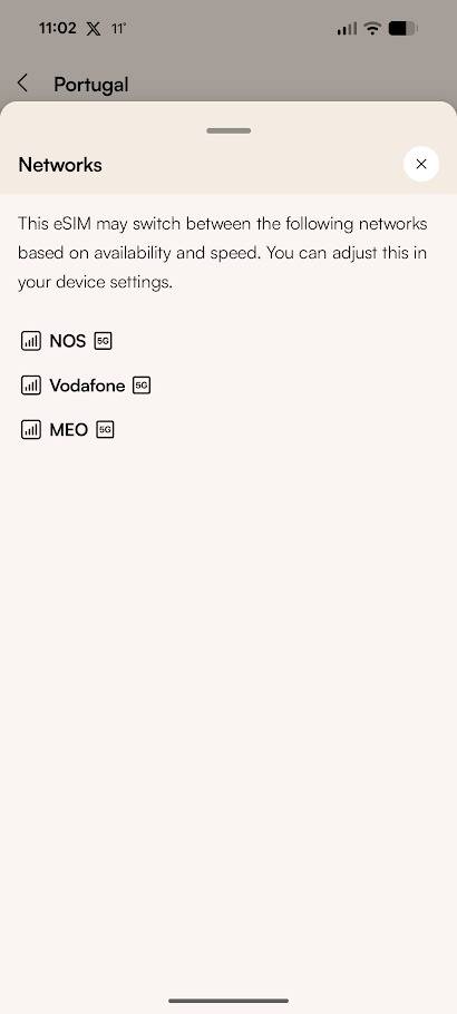 Operadoras suportadas no aplicativo airalo
