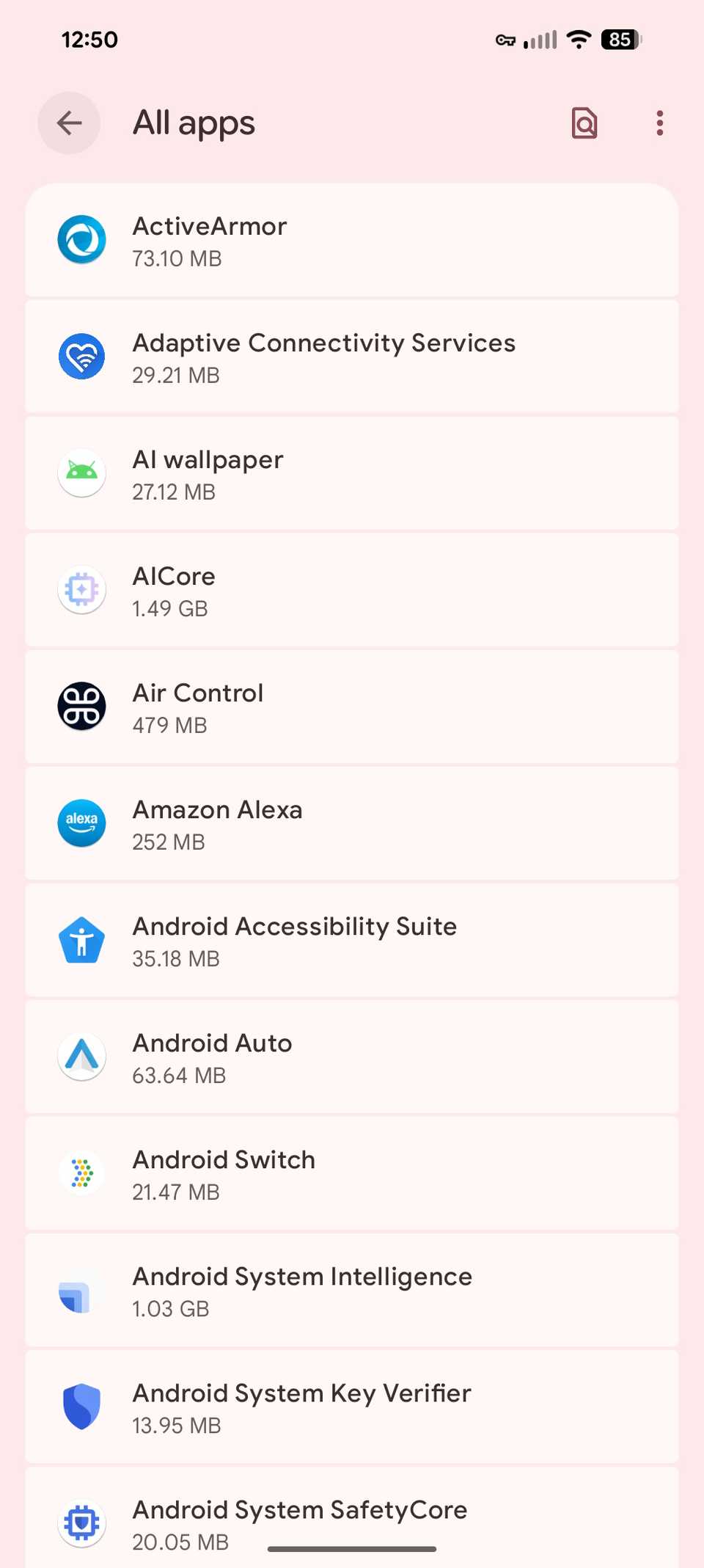 كيفية العودة إلى الإصدار الأقدم من التطبيق على Android 4 قائمة موسعة للجميع بعد تحديد عرض جميع التطبيقات على Android 16