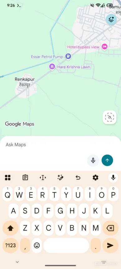 Uma captura de tela destacando a experiência de 'Ask Map' no Google Map