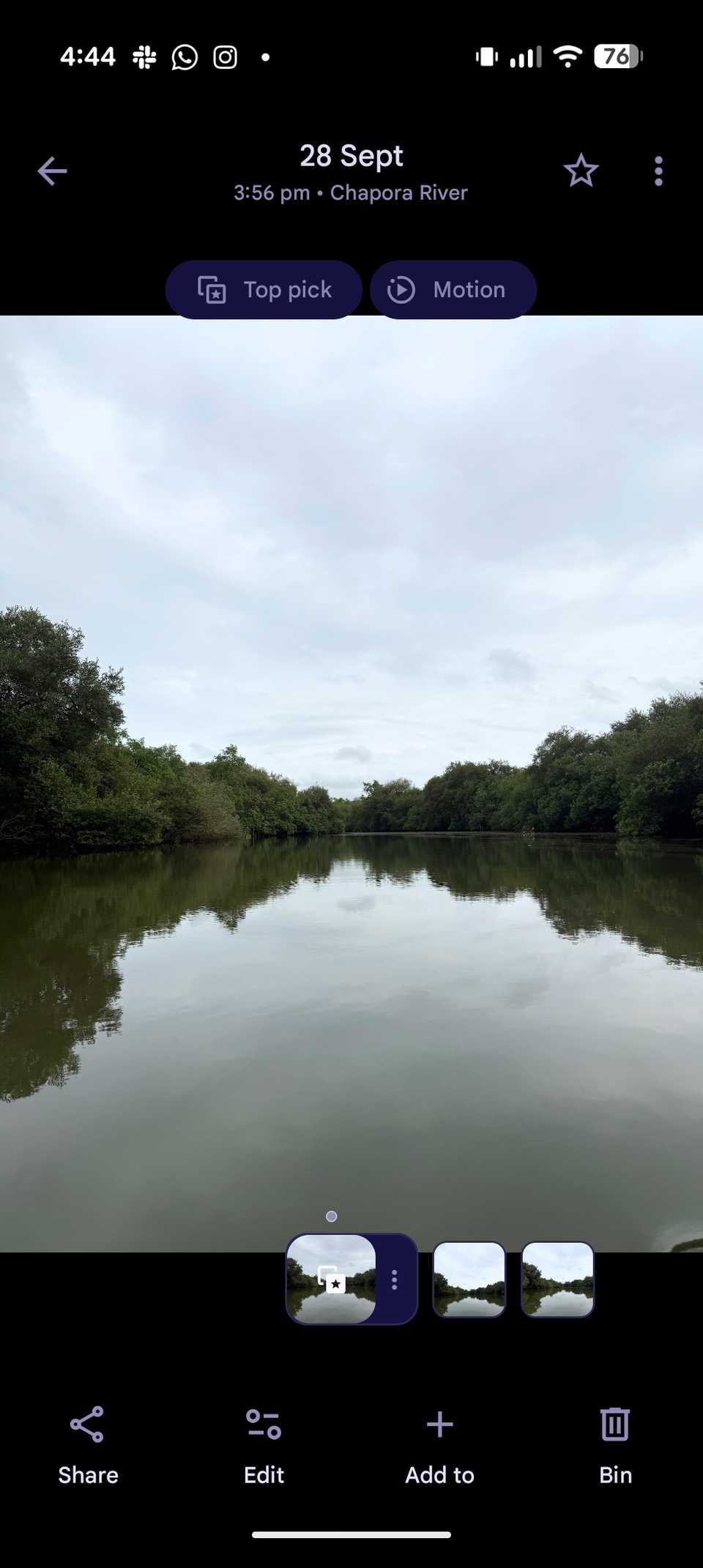 Edit actions in Google Photos