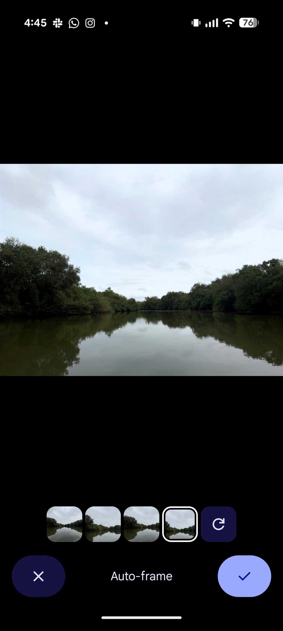 Variations of an image given by auto frame