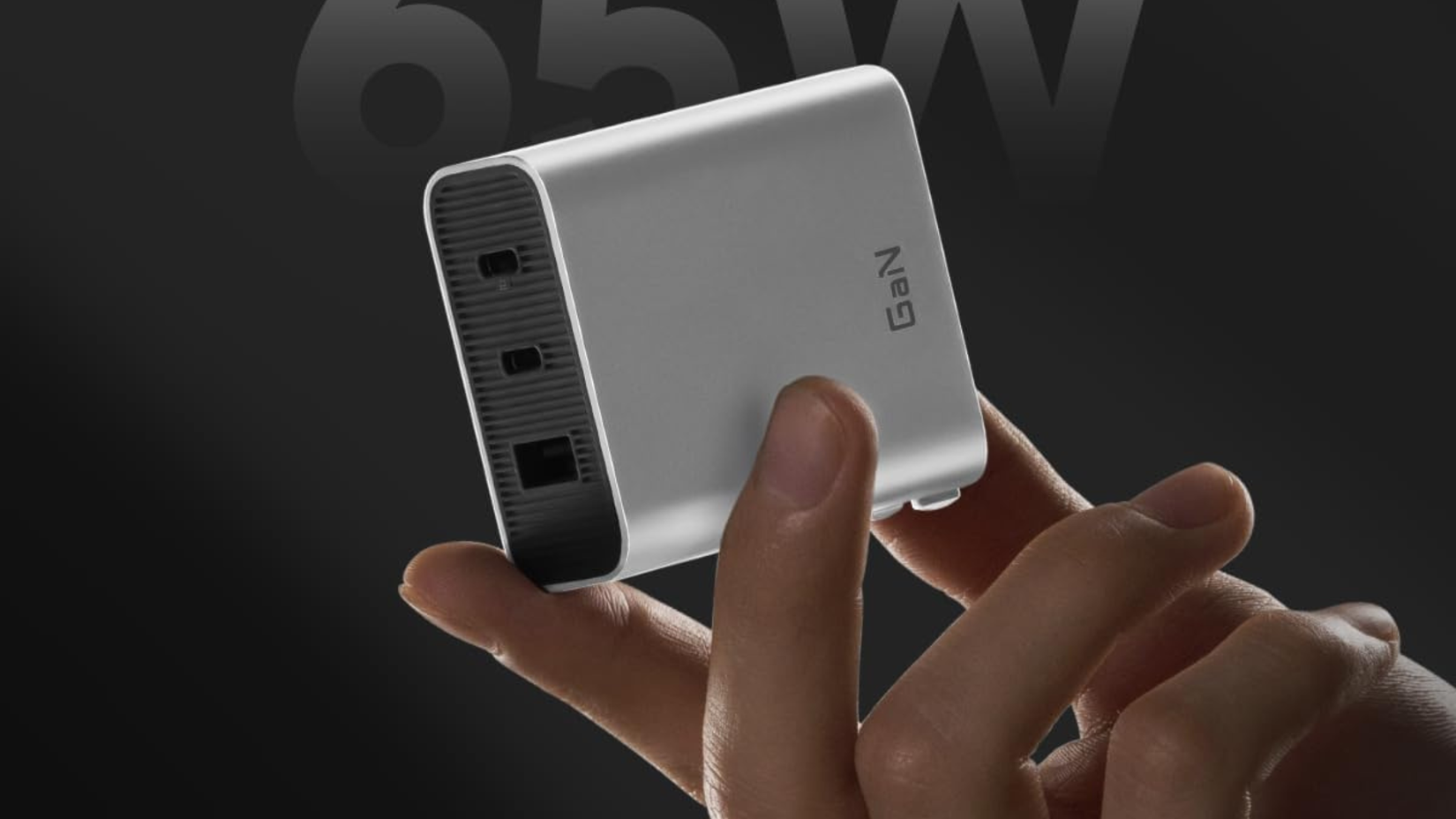 CUKTECH 65W USB C Charger in hand