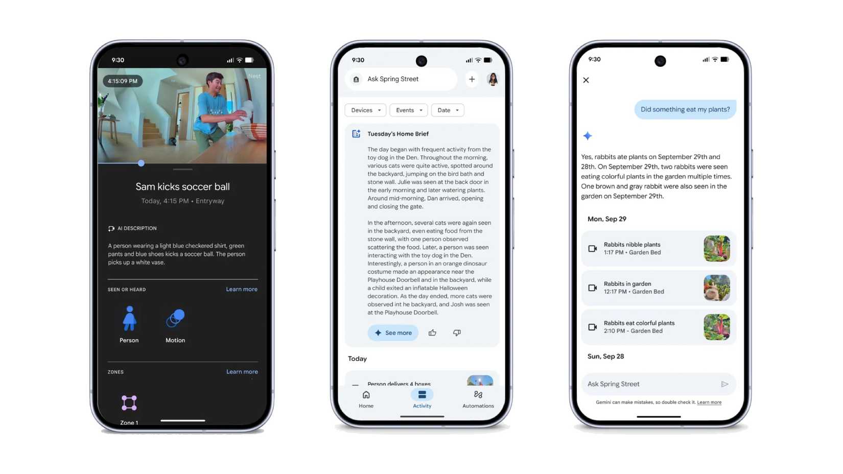 AI summaries in Google Home app