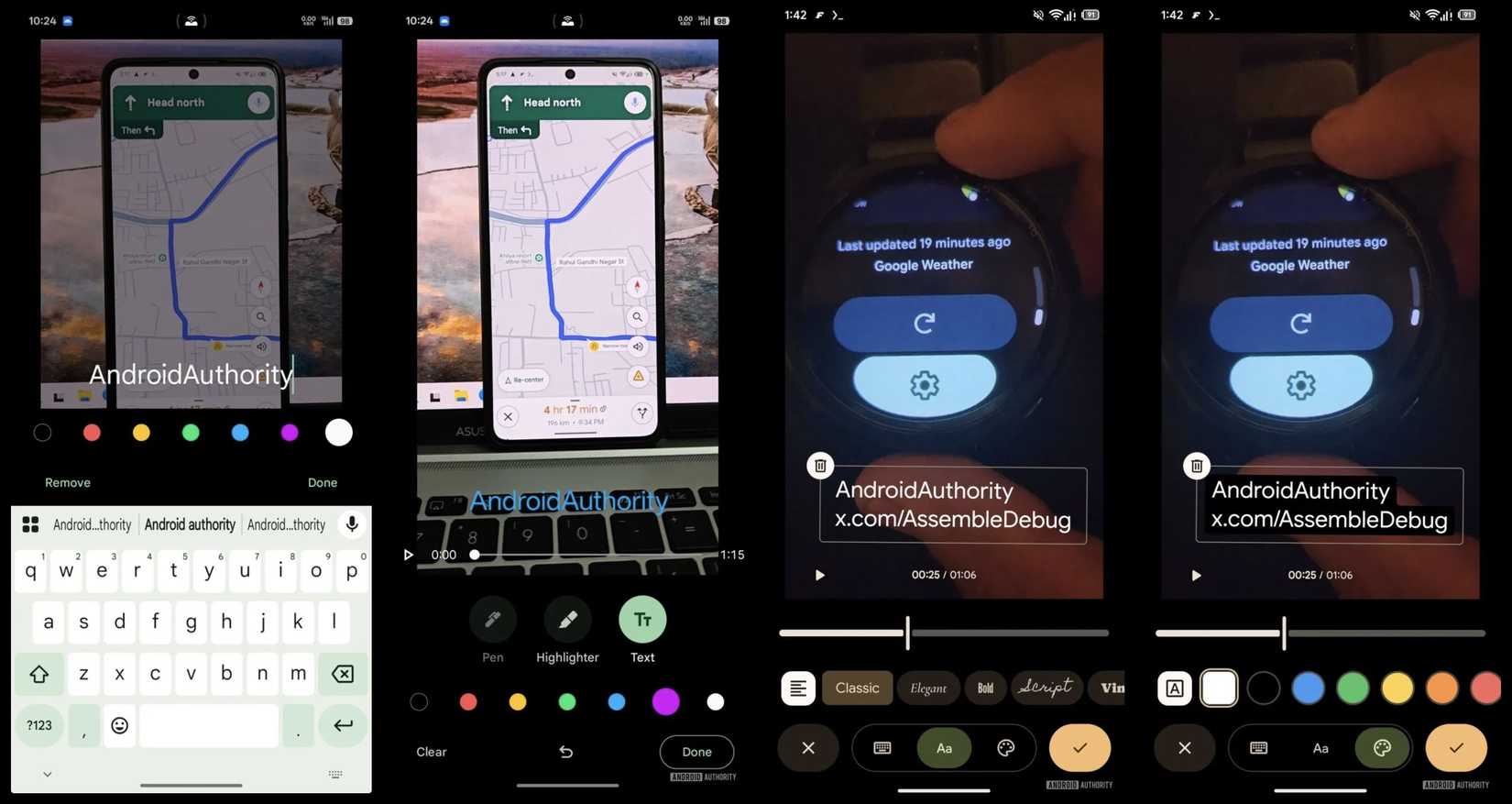 screenshots highlighting Google Photos' current and upcoming video editor UI.