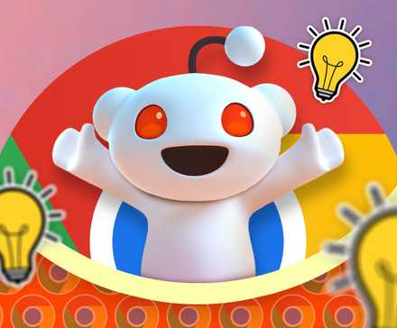 Happy Reddit Snow mascot surrounded by light bulbs and Google Chrome logos