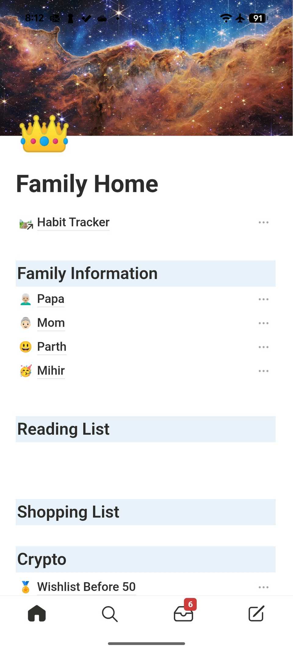 Notion page with block editor