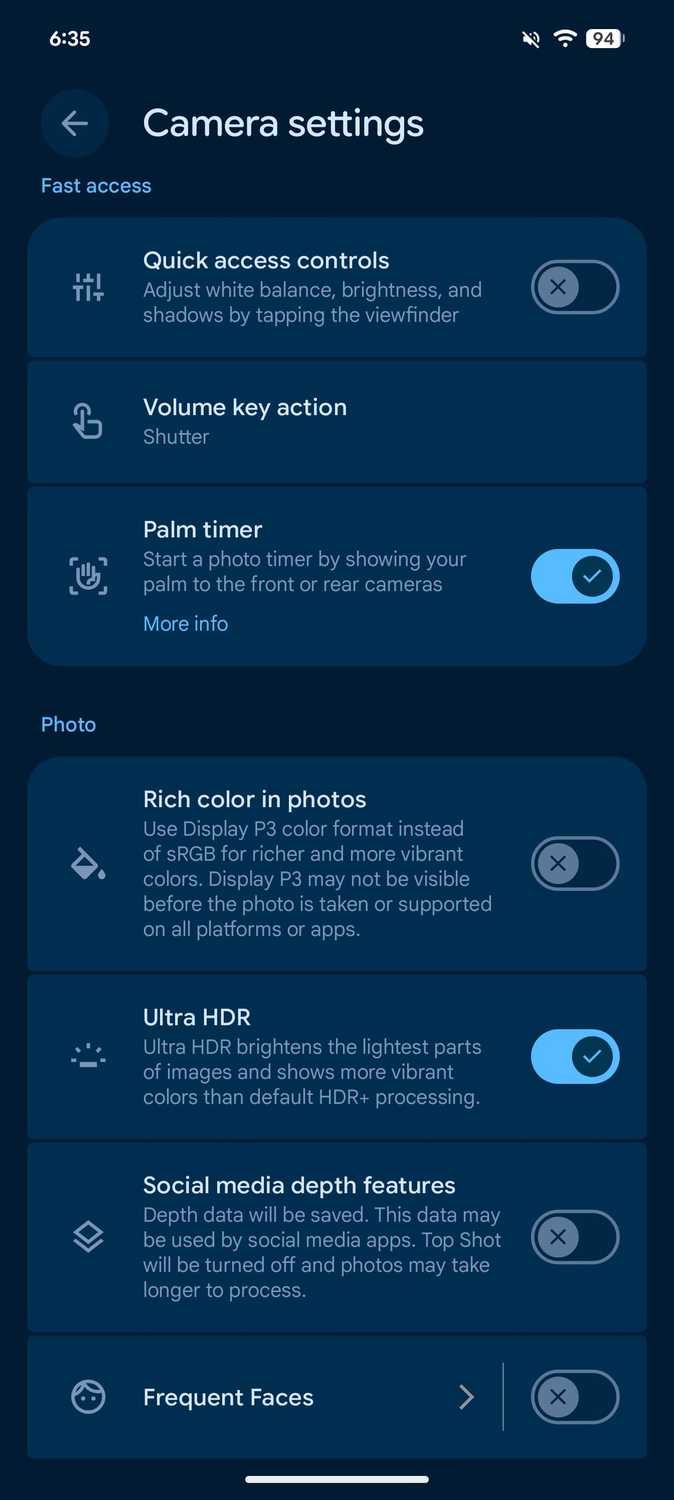 Pixel-Camera-10.1-M3E-redesign-settings-page-1